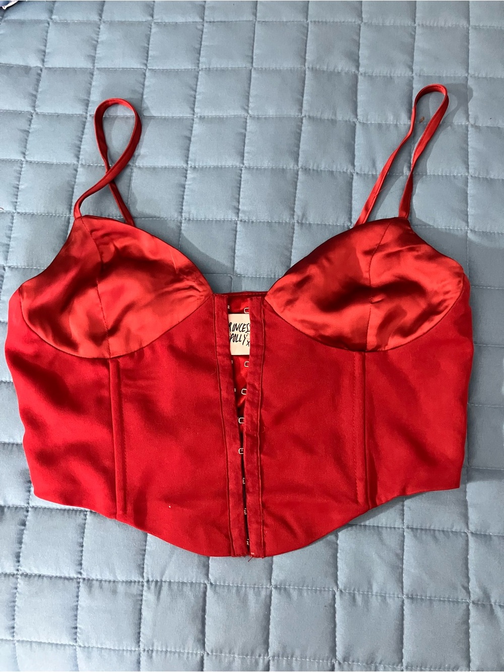 Princess Polly Red Satin Bustier Top
